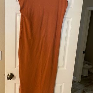 Universal Thread Women's Sleeveless Modern Knit Orange T Shirt Dress Size XL